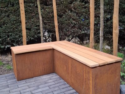 corten & garapa tuinbank corten & garapa tuinbank